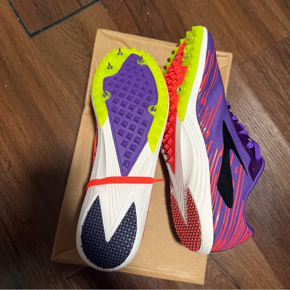 BROOKS | Mach 18 Cross Country Spike Athletic Shoes Sz 11.5. Missing 1 Spike - Picture 5 of 7